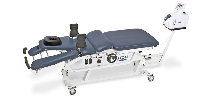 Spinal decompression table used for spinal decompression therapy at Leucadia Chiropractic & Disc Injury Clinic in Encinitas